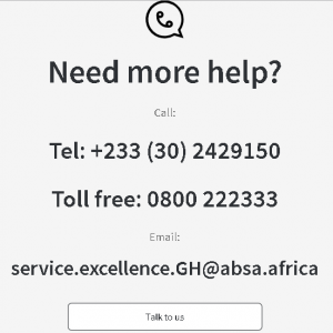 Absa Ghana customer service contact numbers