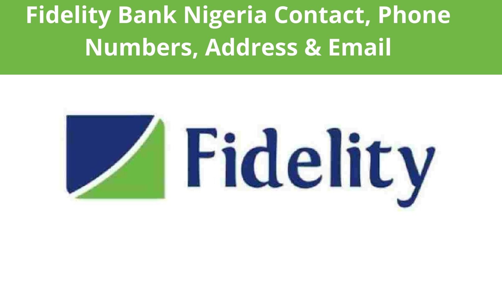 Fidelity Bank Nigeria Contact
